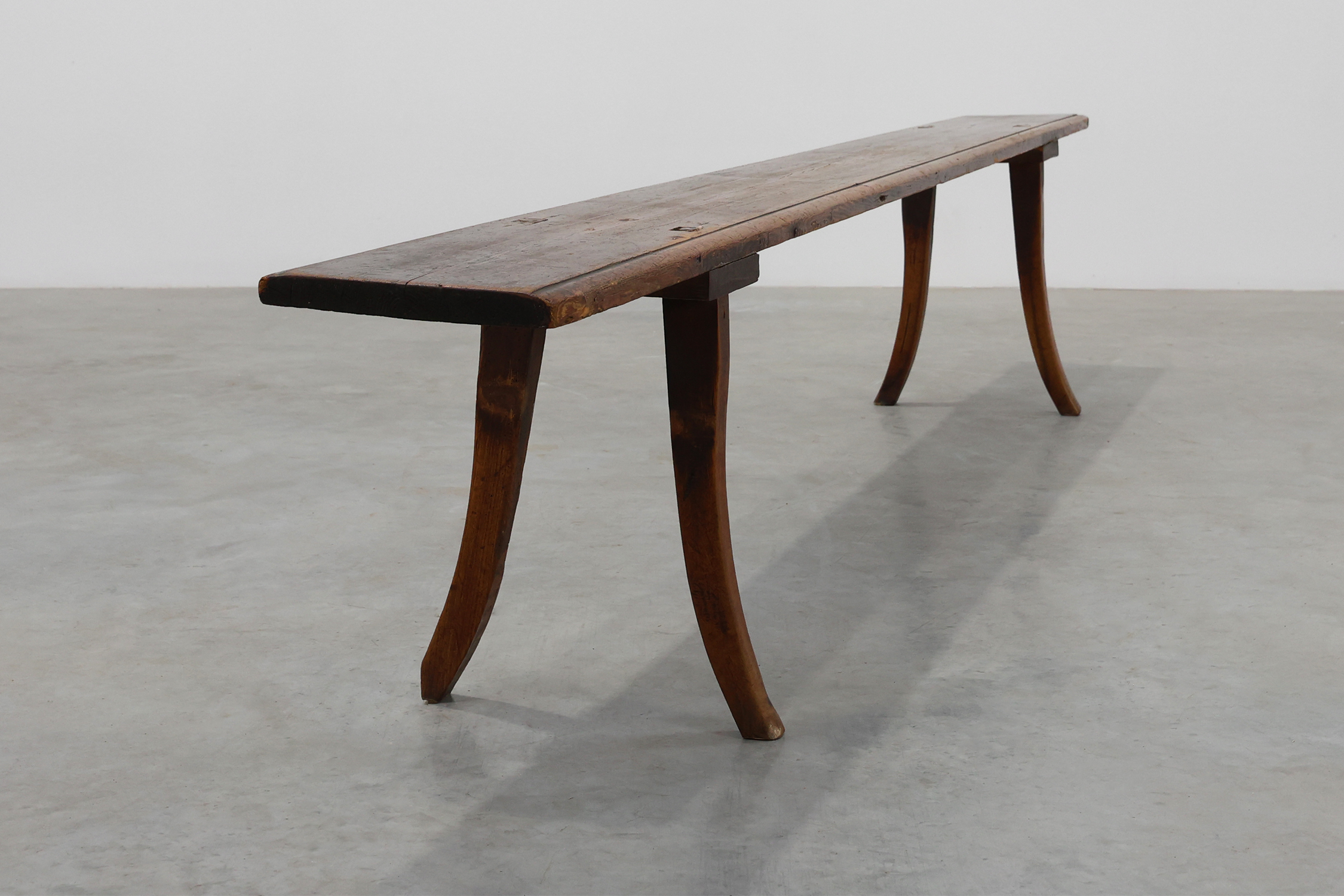 Large wabi sabi style wooden bench with beautiful patina, Japan 19th century thumbnail